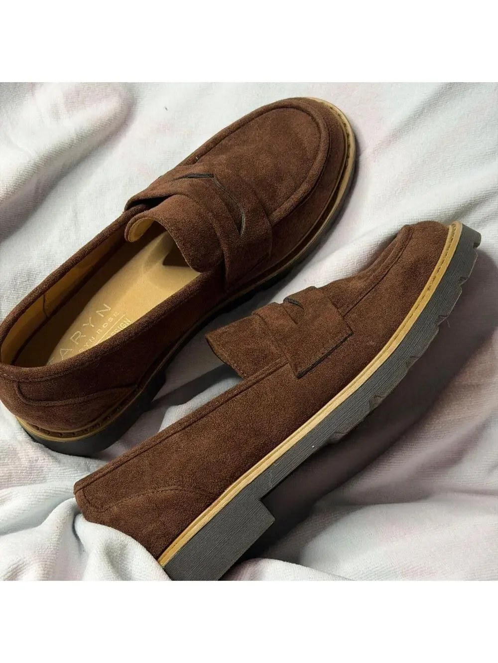 Taryn Rose Women's Brown Suede Loafers Size 8